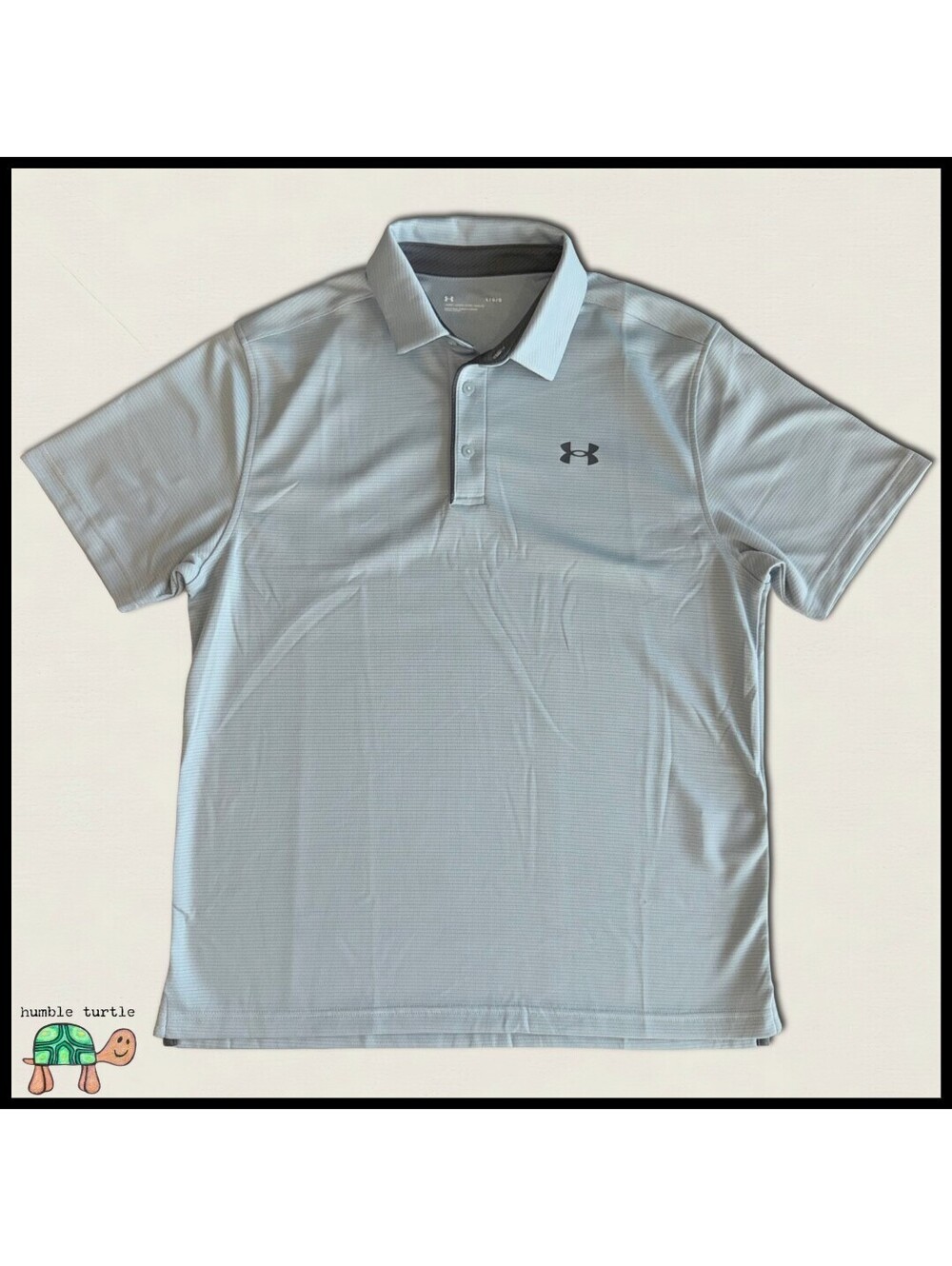 Under Armour UA Tech Men's Polo Shirt | Harbor Blue | Pitch Gray | Size L | EUC